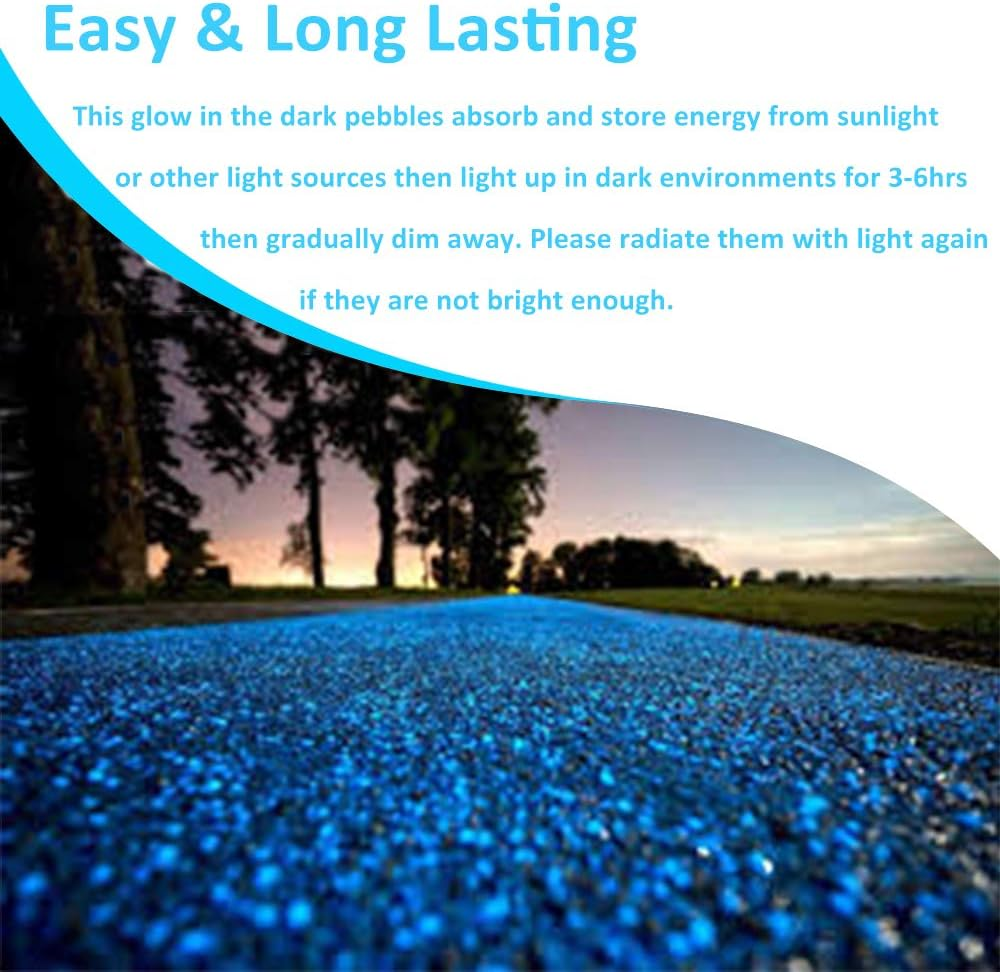 100Pcs Fish Tank Rocks, Glow in the Dark Rocks Decorative Aquarium Gravel Stone Rocks Pebbles for Fish Tank Turtle Tank Vase Garden Plants Bonsai Walkway Driveway Swimming Pool - 0.9" - Blue&hellip; image number 4