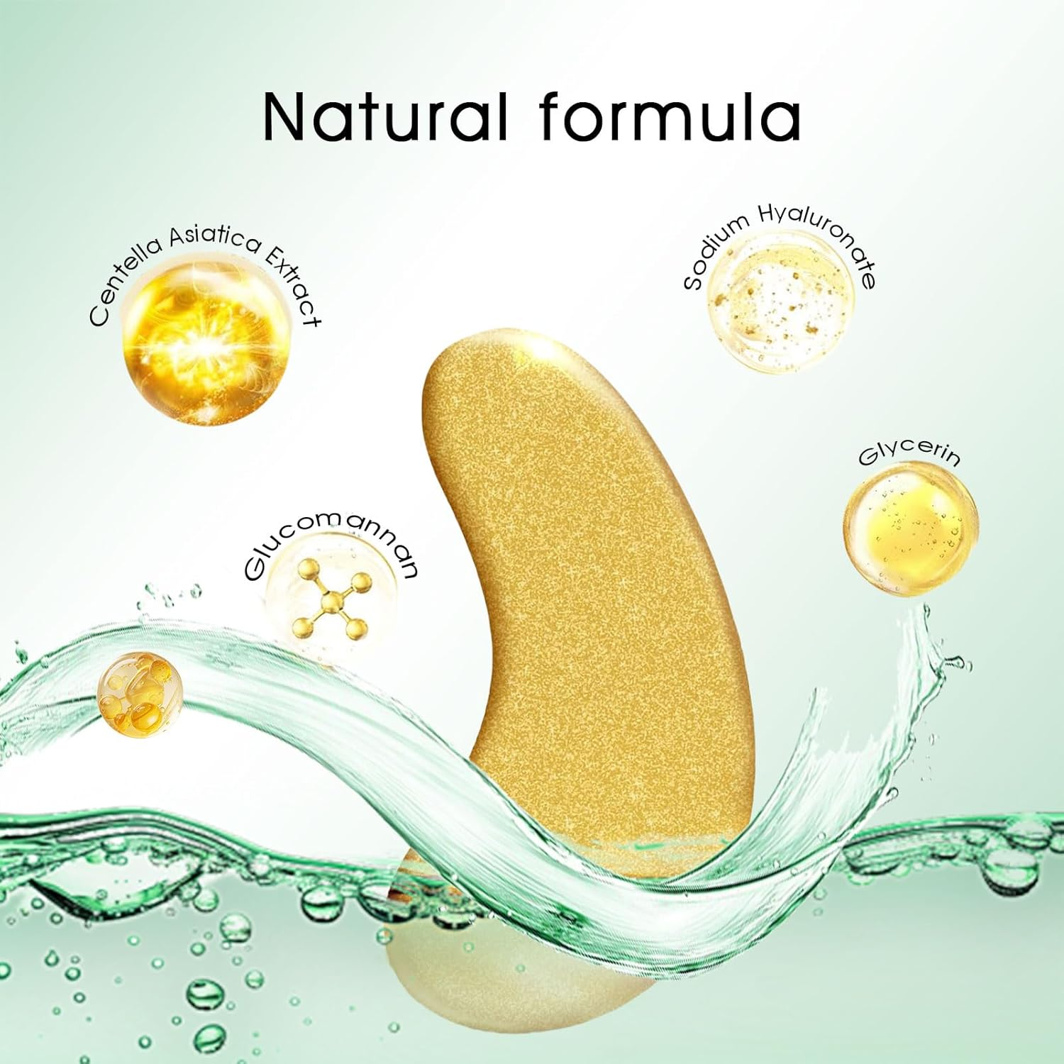 Under Eye Patches under Eye Mask for Puffy Eyes Dark Circles Bags and Wrinkles with Collagen Relieves Pressure and Reduces Wrinkles Revitalises and Refreshes Your Eye Skin(60Pcs) (Gold) - Green image number 6