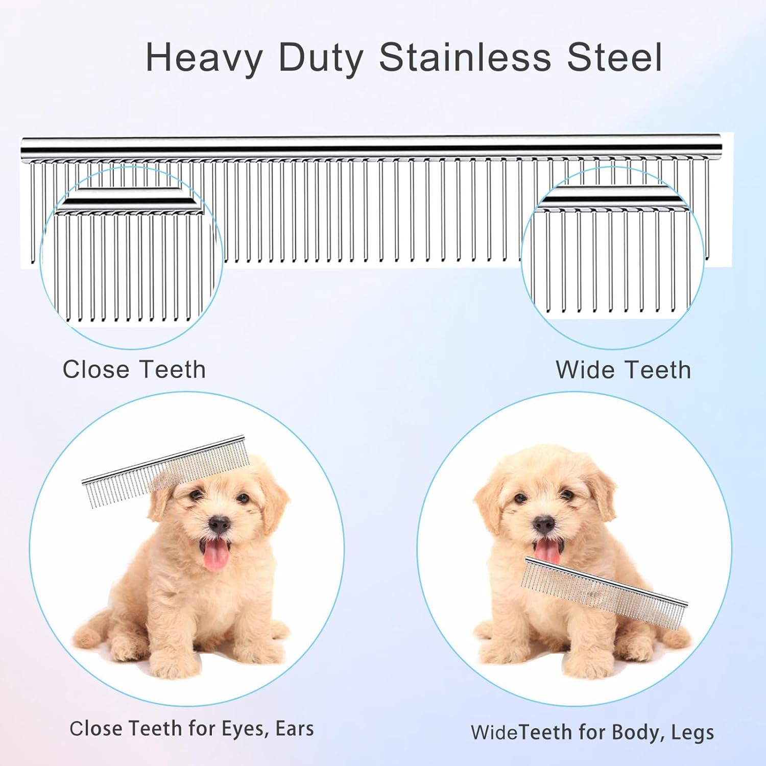 Dog Grooming Scissors, Jiasoval 4-In-1 Dog Grooming Set with round Safety Tip, Professional Grooming Scissors Set, Hair Cutting Scissors with Steel Comb and Leather Case for Dogs image number 6