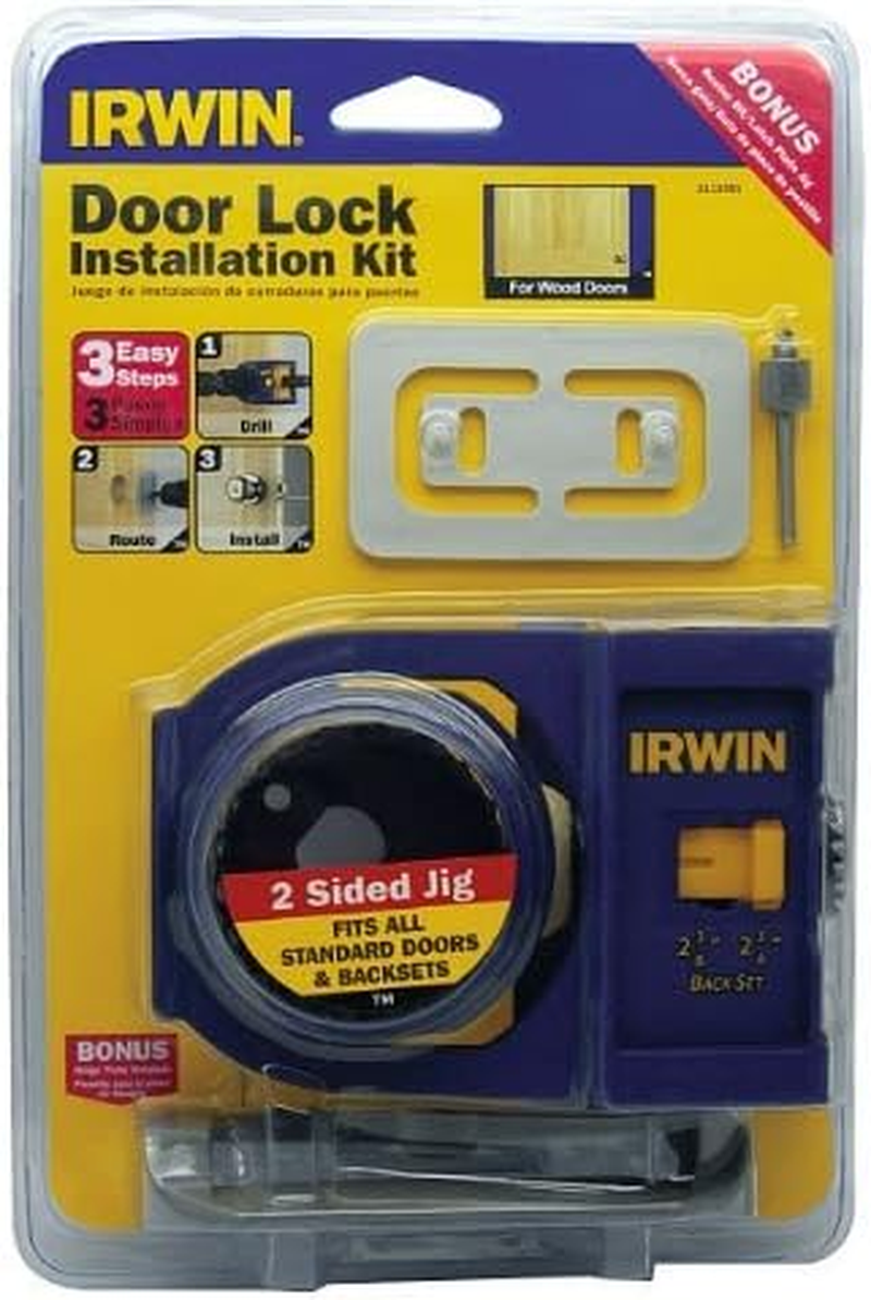 IRWIN Wooden Door Lock Installation Kit, 3111001