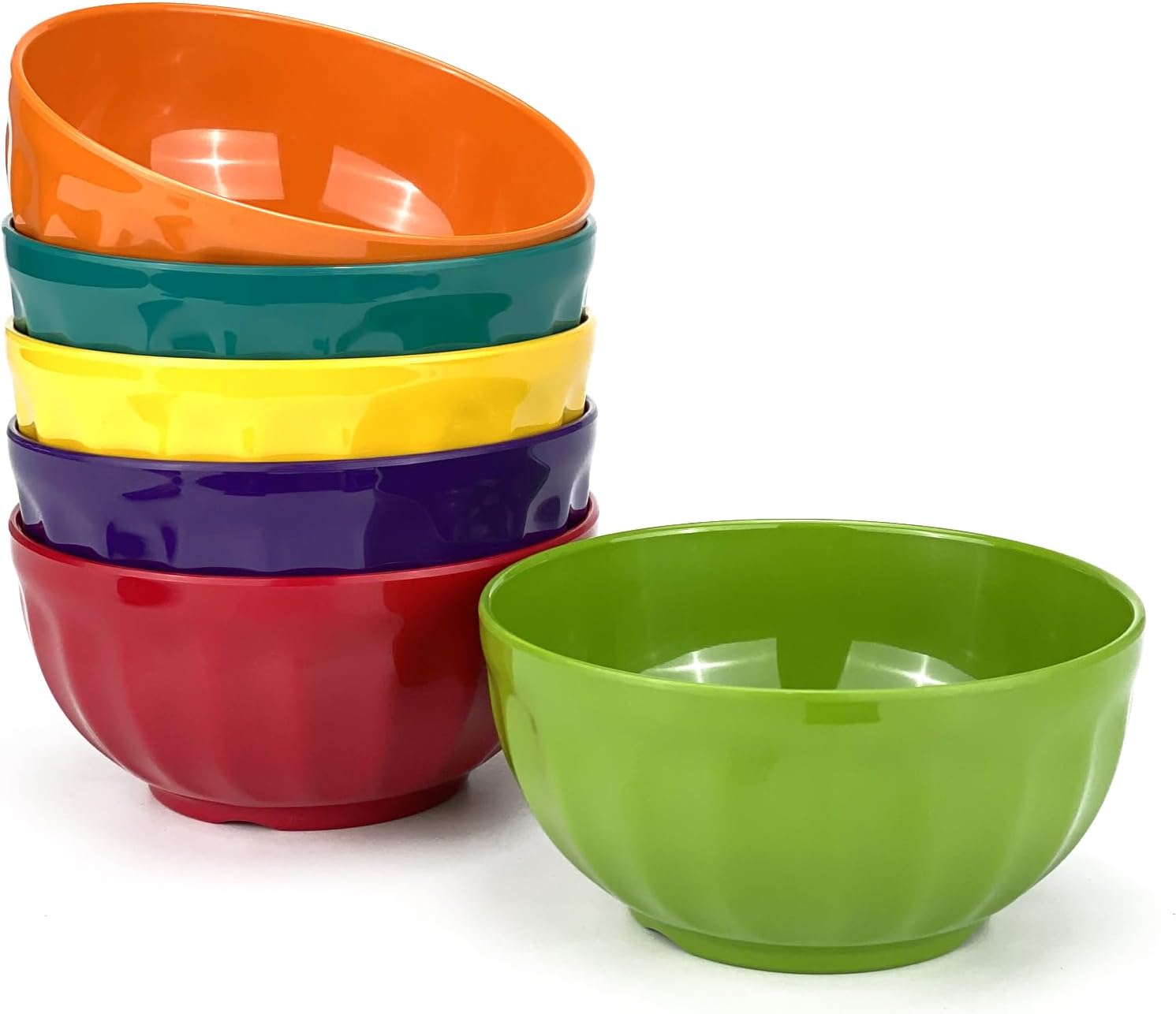 Yalin Melamine Bowls Set, 6 Inch 100% Melamine Cereal/Soup/Salad Bowls, 28Oz, Set of 6 in 6 Assorted Colors, Shatter Proof and Dishwasher Safe, BPA Free (With Lid) image number 6
