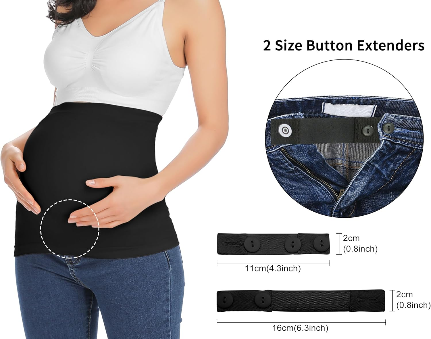 Rheane Seamless Pregnancy and Postpartum Belly Band with Pant Extenders image number 6