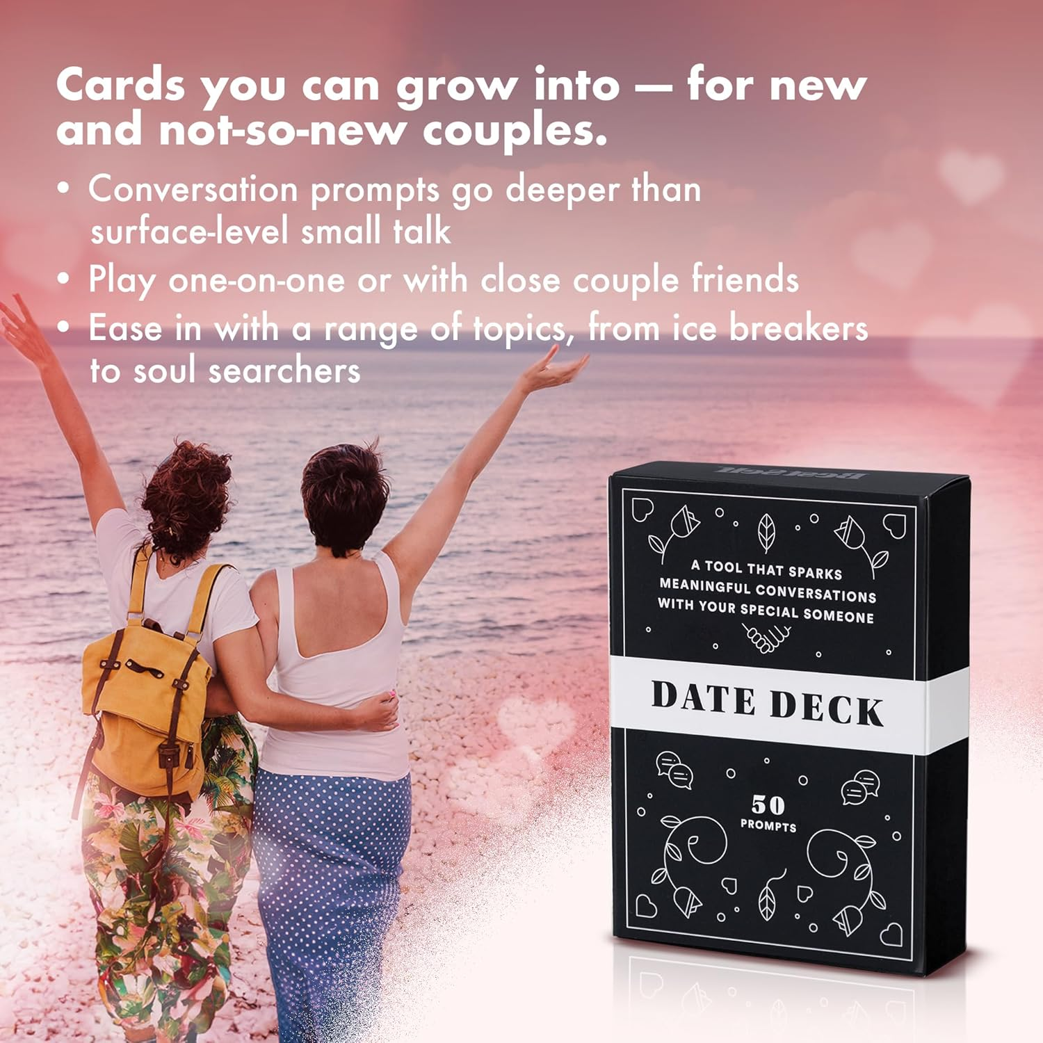 Bestself Co. Date Deck Exciting, Engaging, and Though-Provoking Conversation Prompts Perfect for Unlocking Connection, Intimacy and Meaningful Discussion &mdash; 50 Cards image number 4