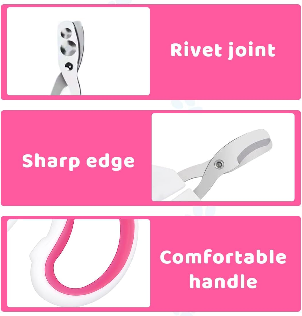 Cat Nail Scissors, Double Hole, Cat Nail Scissors, Cat Claw Cutter, Excellent Claw Scissors, Fits Well in the Hand, Cat Nail Scissors Are Very Easy and Safe to Use (Rose Red) image number 1