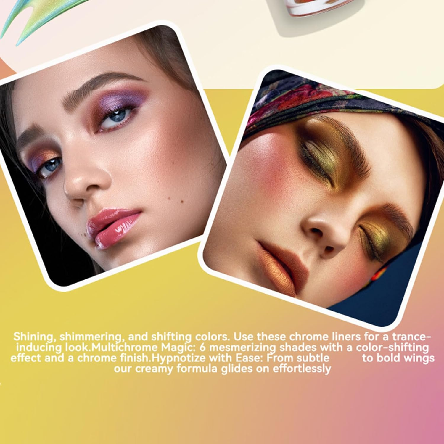 Generic Multichrome Liquid Eyeshadow, 3X Glitter Multichrome Eyeshadows Makeup, All Day Wear Quick Dry Smooth Shimmer Eyeshadows for Lips - B image number 6