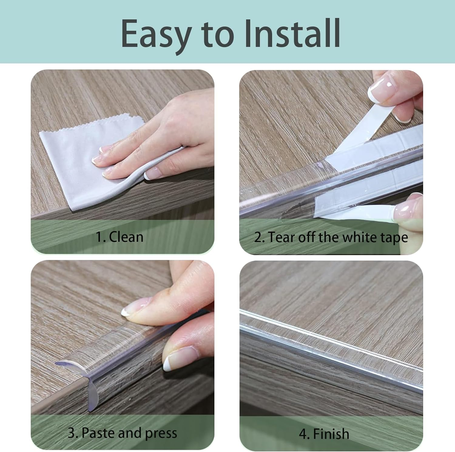 5Pcs 2M Clear Corner Protectors Adhesive Tapes with Circular Shape Table Corner Protectors, Safety Edge Protection Clear Edge Protector Strip Desk Edge Cushion Tables Corner Guards Baby Proofing image number 4