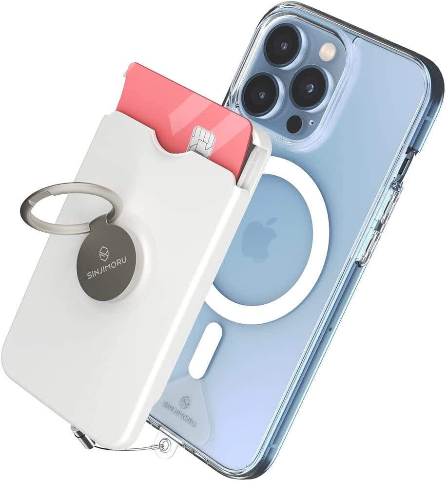 Sinjimoru Cell Phone Wallet for Magsafe with Phone Ring Holder, Secure Magnetic Card Holder with Phone Grip & Kickstand for Magsafe Case & Iphone 16 15 14 13 12 Series. M-Ringo Slot White image number 4