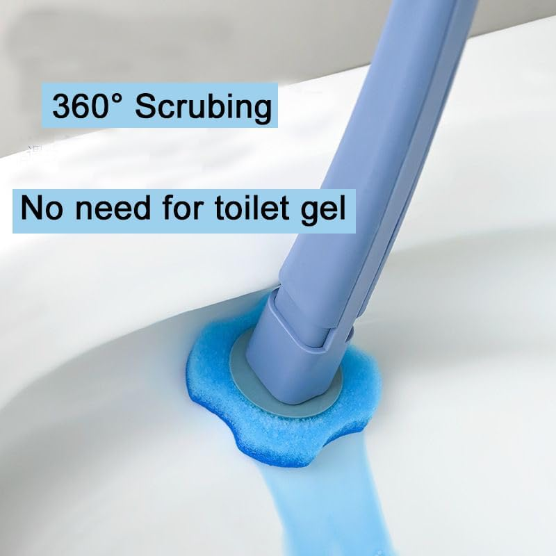 Toilet Cleaning Wand Starter Kit, Touch-Free Toilet Brush, Preloaded Sponges, 10 Ocean Breeze Refills image number 2