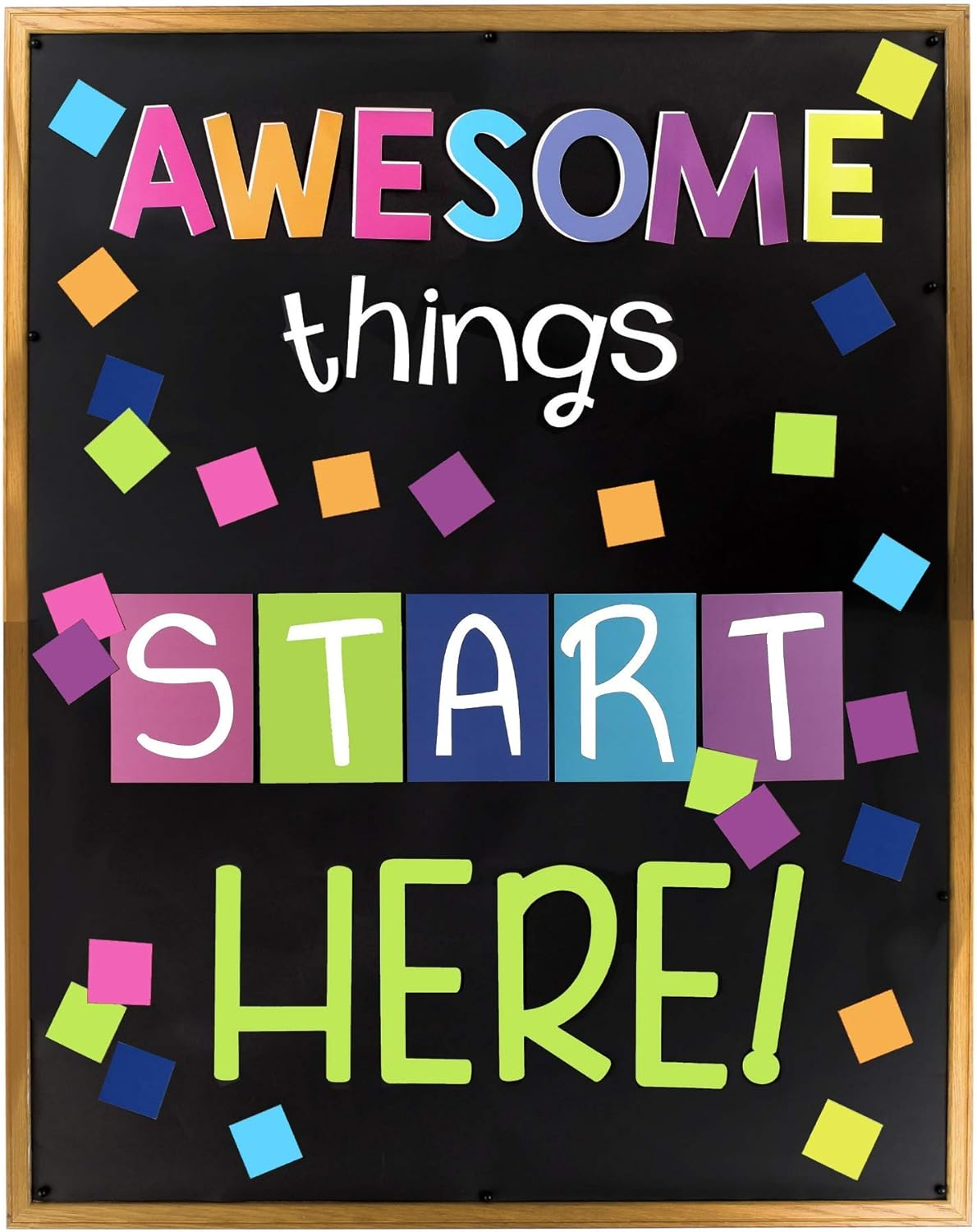 Lush Learning Motivational Classroom Door Decoration and Bulletin Board Set, Ready to Use, Colorful Design- Awesome Things Start Here! image number 6