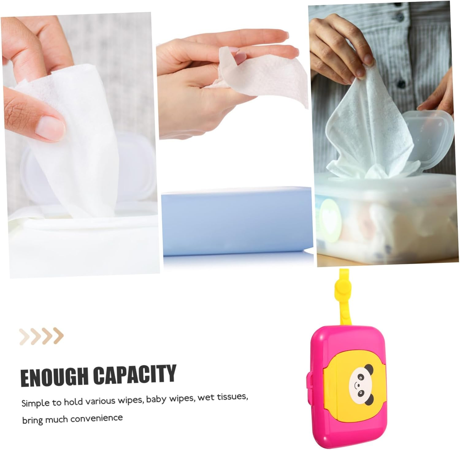 Cabilock Panda Pattern Portable Wet Wipes Box Travel Wipe Storage and Safe Design