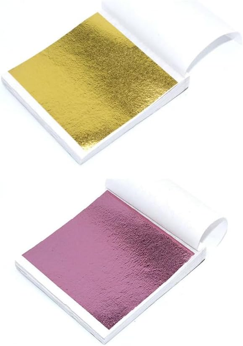 Gold Leaf Sheets,100 Sheets 8 X 8.5 Cm Black Gilding Gold Foil for Paintings, Arts Crafts, Nail, Home Decor (Black, 8 X 8.5 Cm)