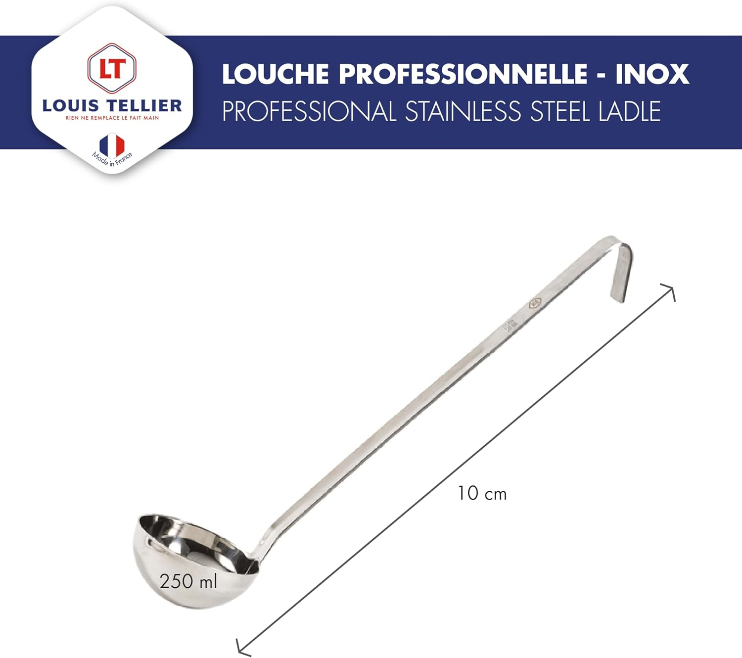 LOUIS TELLIER - Professional Ladle - Stainless Steel - 10Cm - 250Ml image number 3