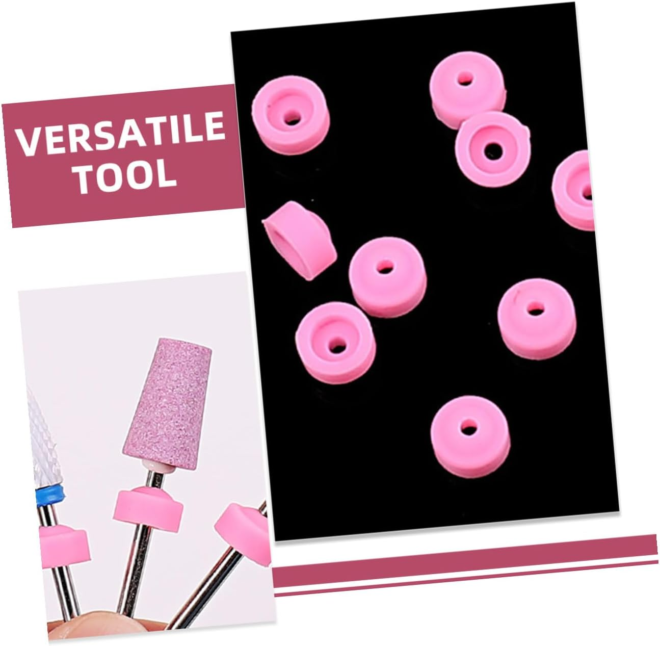 Garneck 20Pcs Nail Drill Dust Protectors Plastic Caps Nail Filer Covers for Professional Home Use Dust Stoppers Accessories image number 4