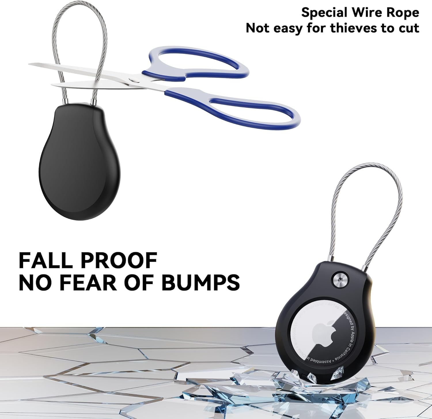 Airtag Keychain Holder 2 Pack, Waterproof Lock Airtag Case, Compatible with Apple Airtags Keyring, Ultra Secure for Luggage, Key Ring Key Chain Luggage Tag Backpack& More image number 6