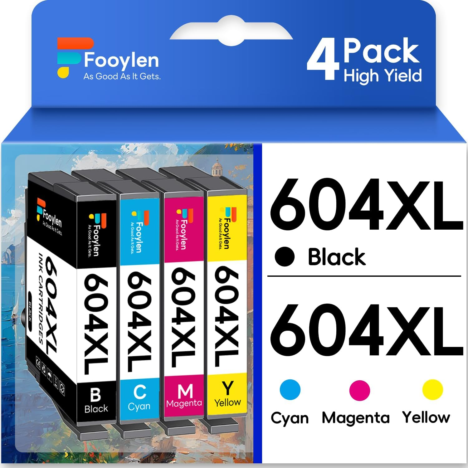 Fooylen 212XL Ink Cartridges 5-Pack Compatible for Epson XP-2100 XP-3100 XP-3105 XP-4100 Epson WF-2810 WF-2830 WF-2850 (2B/1C/1M/1Y)