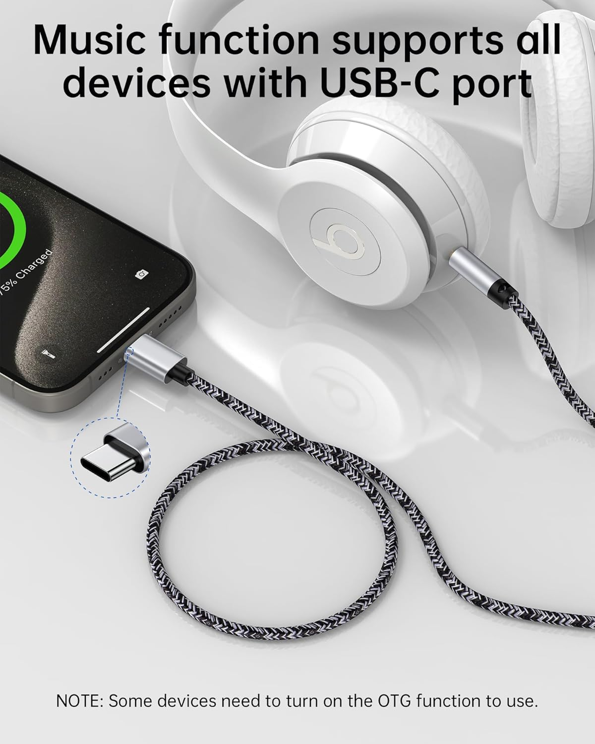 Samsung Type C to 3.5Mm Audio Aux Cable, USB C to Aux Cord for Car, Type C to AUX Headphone Jack Male Cord Car Auxiliary Cable USB C for Android Phone Samsung Galaxy S25Ultra S24 S23 S22, Pixel 9 8 7A image number 3