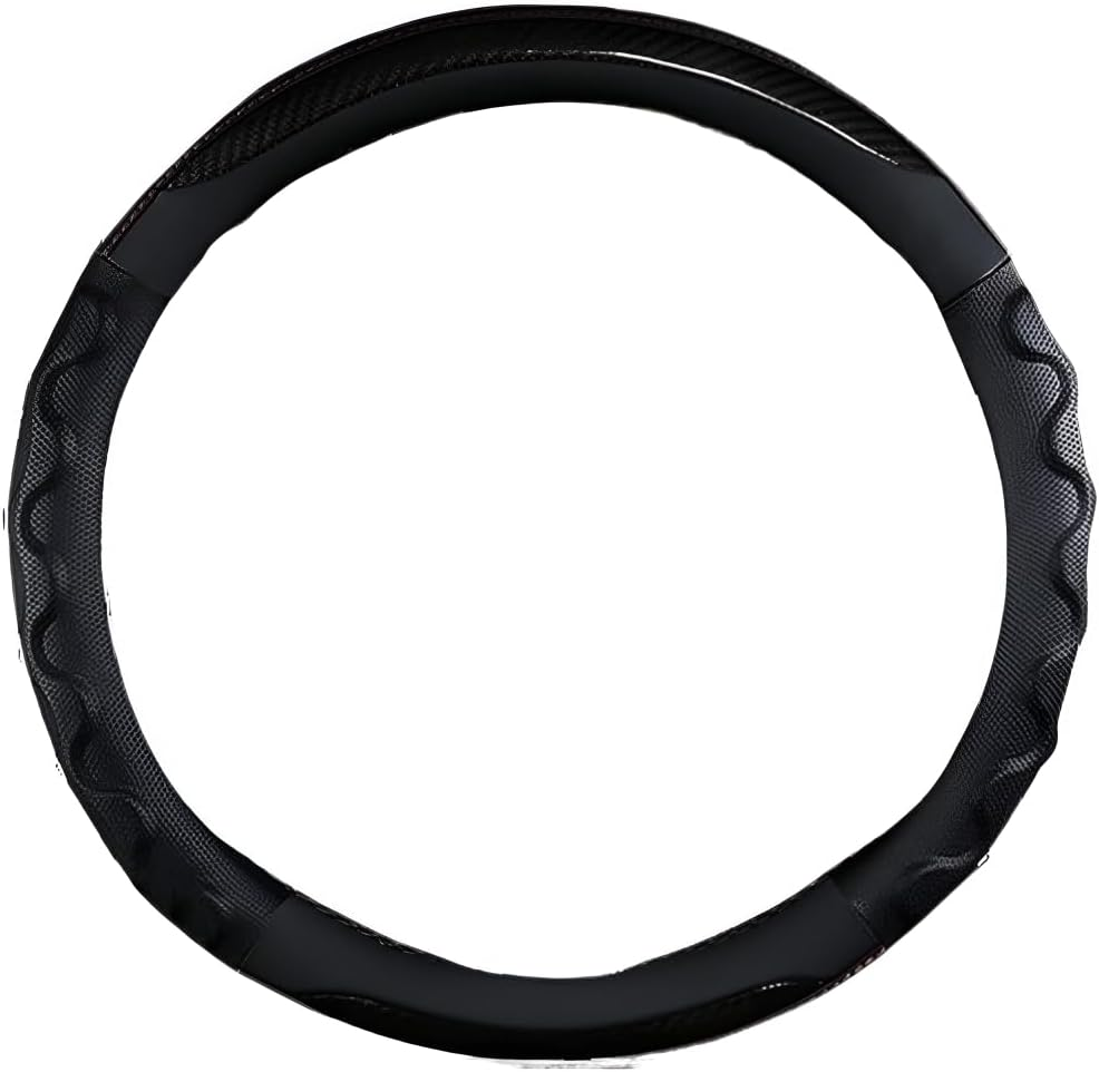RAKSONIC Car Steering Cover Breathable Lightweight Car Steering Cover Anti-Fouling Comfortable Grip 3D Grip Anti-Slip Suitable for All Seasons Car Accessories 38 Cm O-Type
