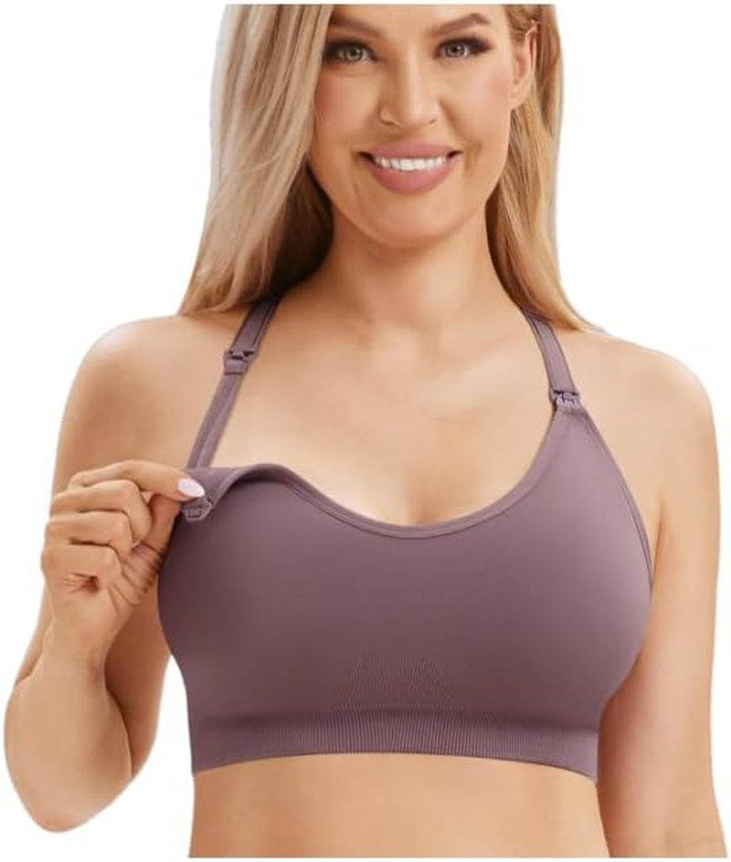 Nursing Sports Bras for Breastfeeding, Seamless Ultra Comfort Bra, Pregnancy Maternity Sleep Bralette Bras for Women