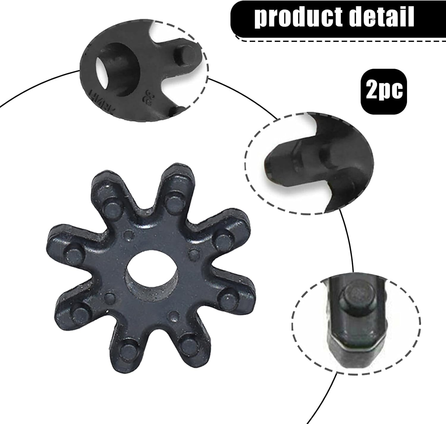 2 PCS 56315-2K000FFF Flexible Steering Coupler Replacement, Automotive Power Steering Coupler, Plastic Steering Coupling Steering Column, Compatible with Hyundai Kia (Black) image number 1