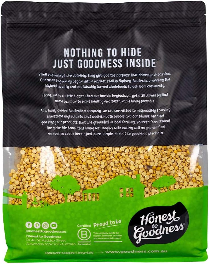 Honest to Goodness, Organic Chana Dal, 5 Kg - a Sweet and Nutty Flavour, These Chickpeas That Have Been Split and Polished. These Delightful Legumes Are a Versatile Ingredient!