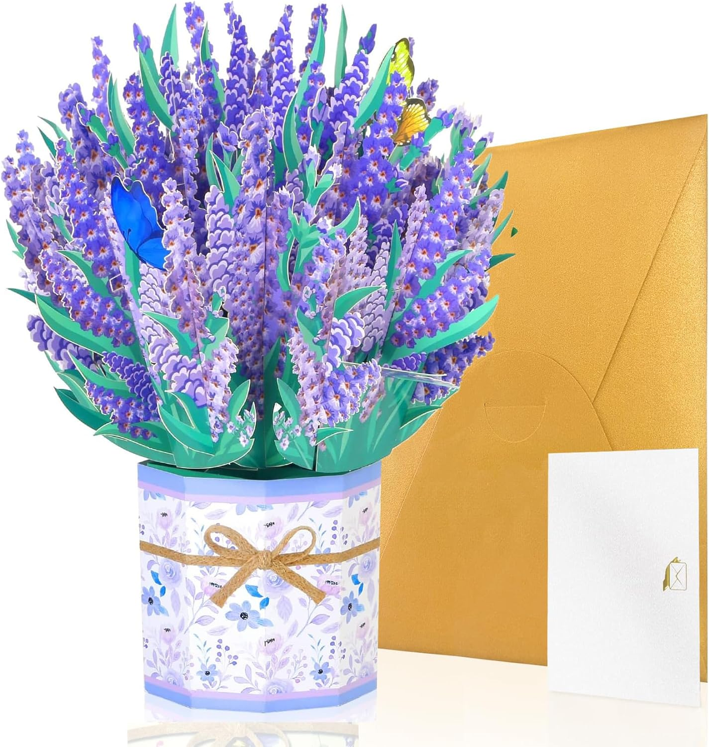 Flower Pop up Card Happy Mothers Day Card 3D Mothers Day Greeting Cards Carnation Flower Bouquet with Note Card and Envelope for Mom Birthday, Anniversary, Mother'S Day (Mixed Flower Butterfly)