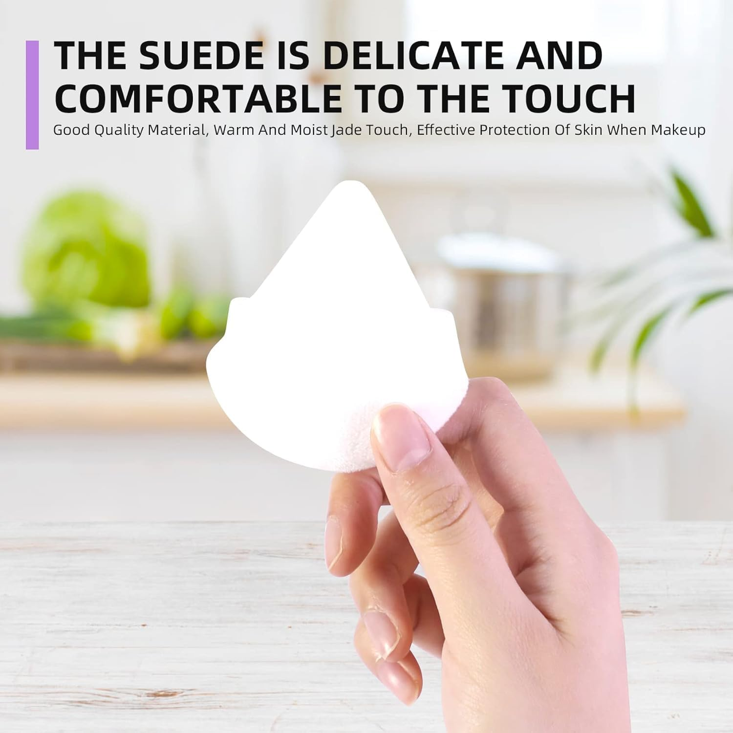 Viaky 20Pcs Triangle Powder Puffs,Face Soft Makeup Puff,Velour Cosmetic Sponge Stocking Stuffers for Loose Powder(Black & White) image number 5