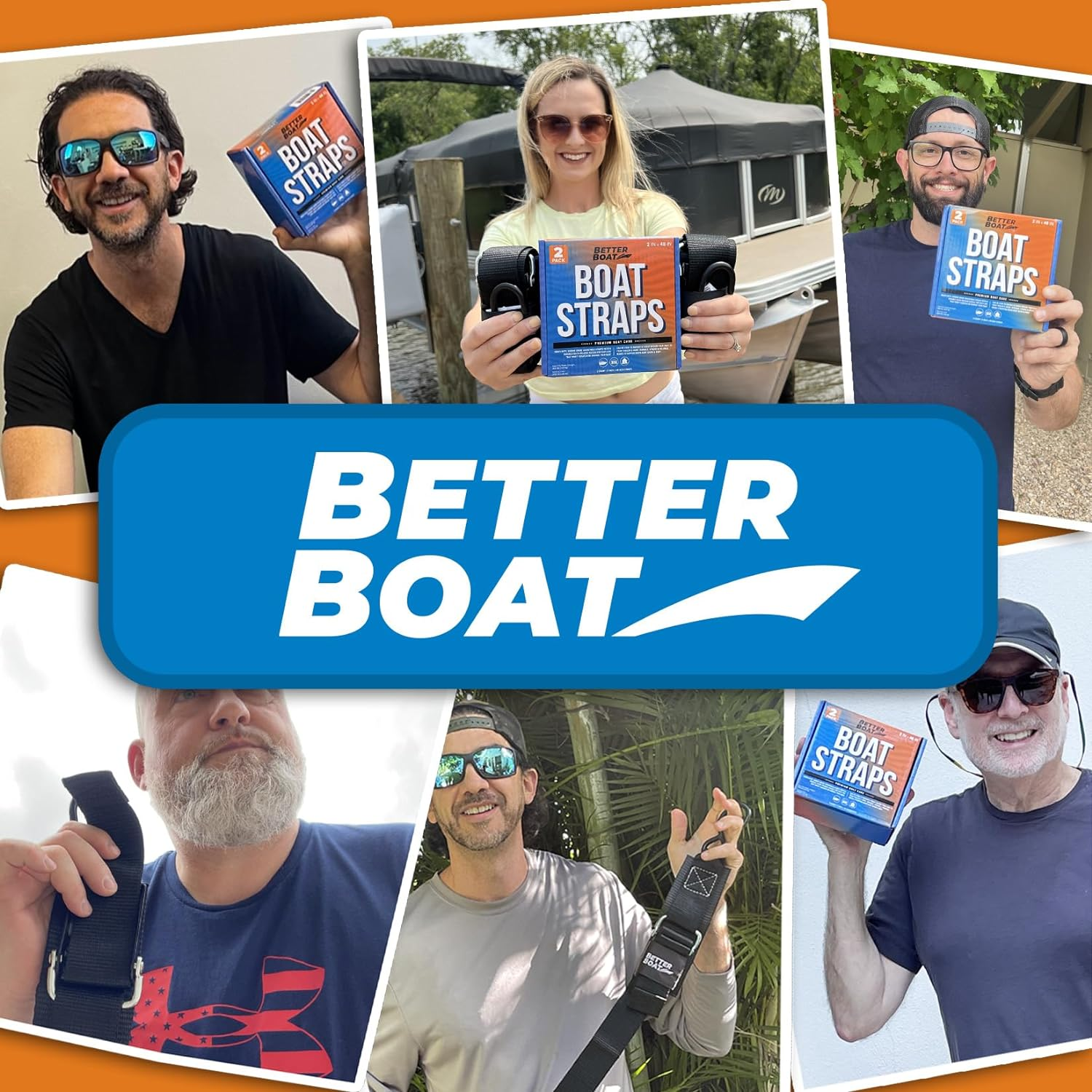 Boat Tie down Straps, 2 Inch X 48 Inch, Heavy Duty Manual Buckle Clasp, Short Transit Tiedown for Trailer, Boat, Jet Ski, and Boating Accessories, 4 Ft with Clip without Ratchet image number 4