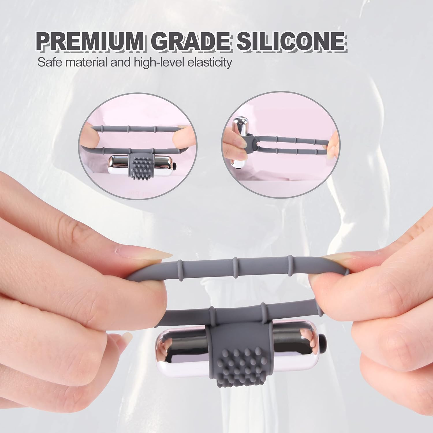 Single Ring Design Shaft Ring with Ball Rring Extured Silicone Bionic Bullet Delay Ring Premium Elastic Ring for Men Long Lasting Enhancement Ring Bed Exercise Ring Sports Bodybuilding Trainer image number 1