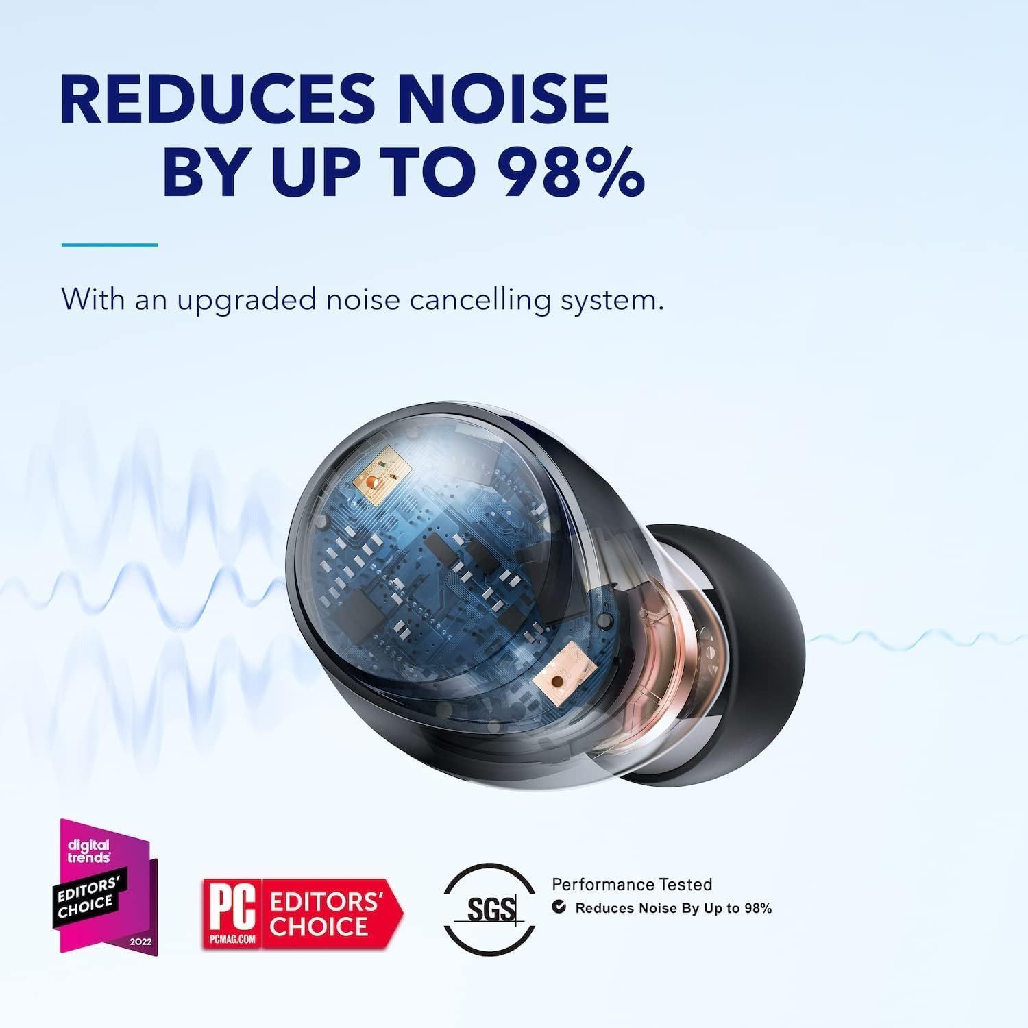 Soundcore by Anker Space A40 Adaptive Active Noise Cancelling Wireless Earbuds, Reduce Noise by up to 98%, Ultra Long 50H Playtime, 10H Single Playtime, Hi-Res Sound, Comfortable Fit, Wireless Charge image number 5