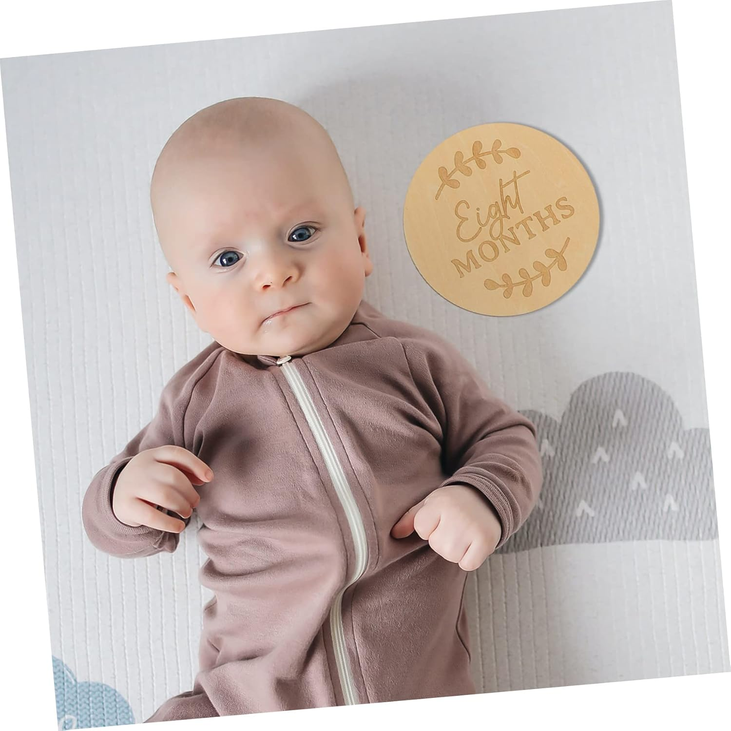 Cabilock 13Pcs Wooden Milestone Sign Monthly Cards Cartoon Marker Newborn Supply Boy Girl Milestone image number 3