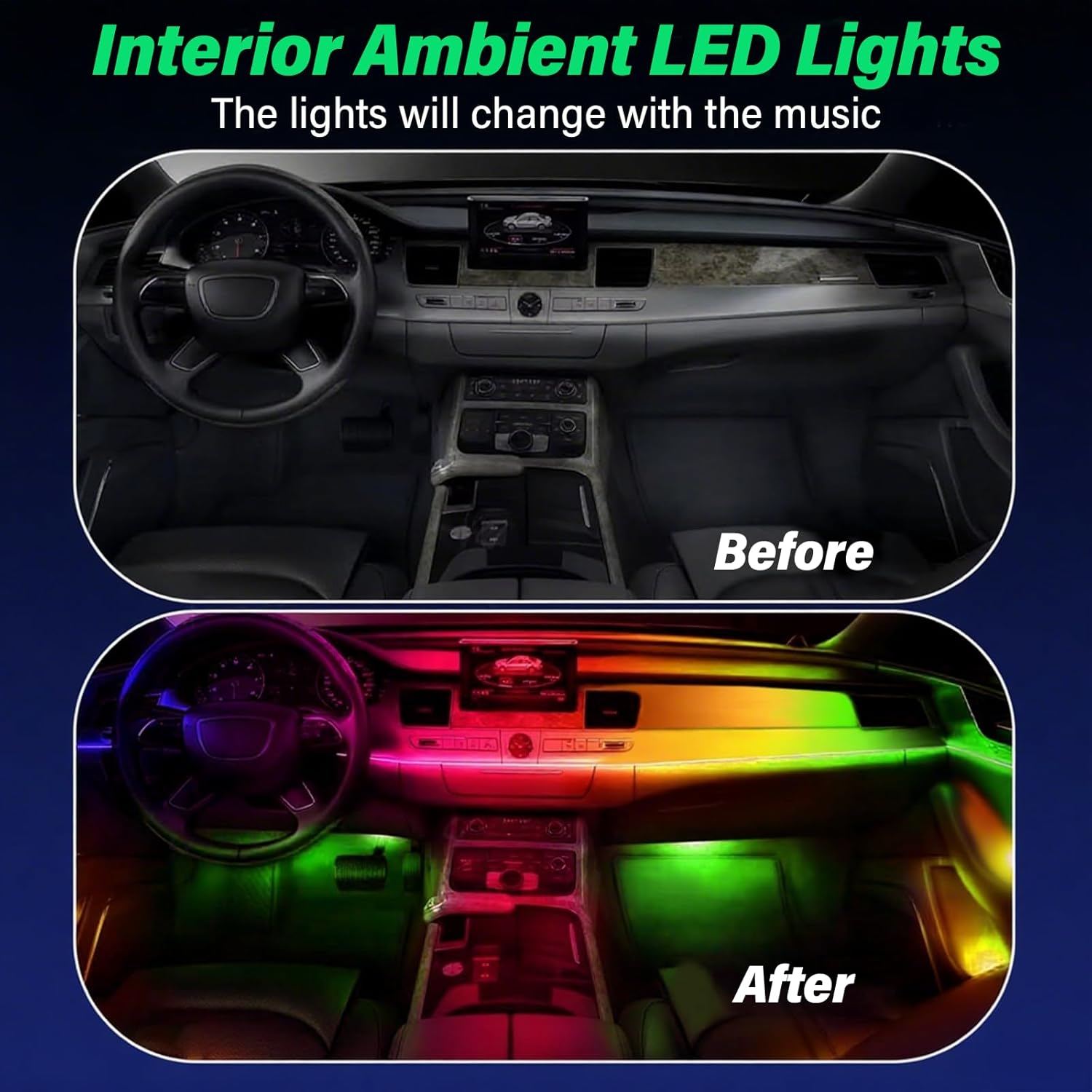 Cooloops Interior Car LED Strip Light,Rgb 18 in 1 Ambient Lighting Kits with APP Controlled Music Sync,Adjustable Brightness Neon Lighting for Cars, Jeep,Suv Decor image number 1