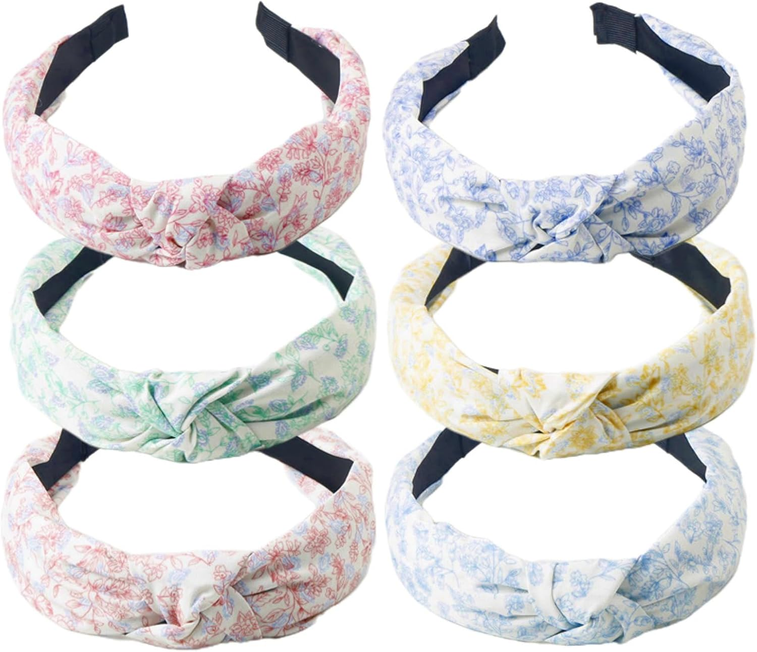 Hair Bands for Women, Wide Vintage Headbands, Head Turban, Women'S Hair Bandana, Twisted Knot Elastic Headbands for Daily Use Yoga Sports (6Danseflowera) image number 4