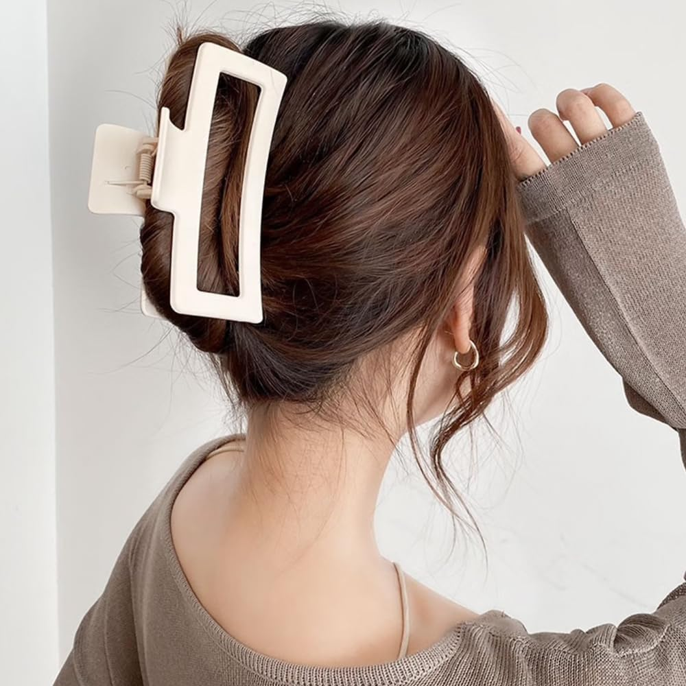 ZSPERKLA Pack of 4 Extra Large Hair Clips, Strong Hold, 13 Cm Plastic Hair Clips for Thick Hair, Non-Slip Matte Hair Jaw Clips, Hair Styling Accessories for Women and Girls image number 2