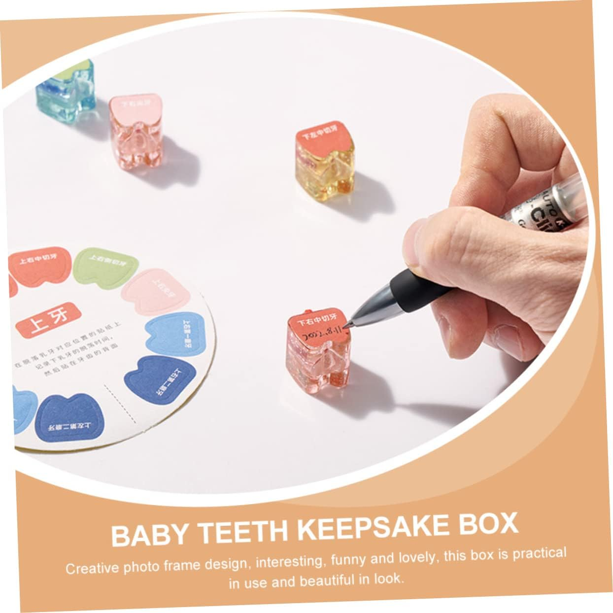 Baby Tooth Keepsake Box Case for Girls White Frame Deciduous Teeth Storage Organizer Suitable for Childhood Memory image number 5