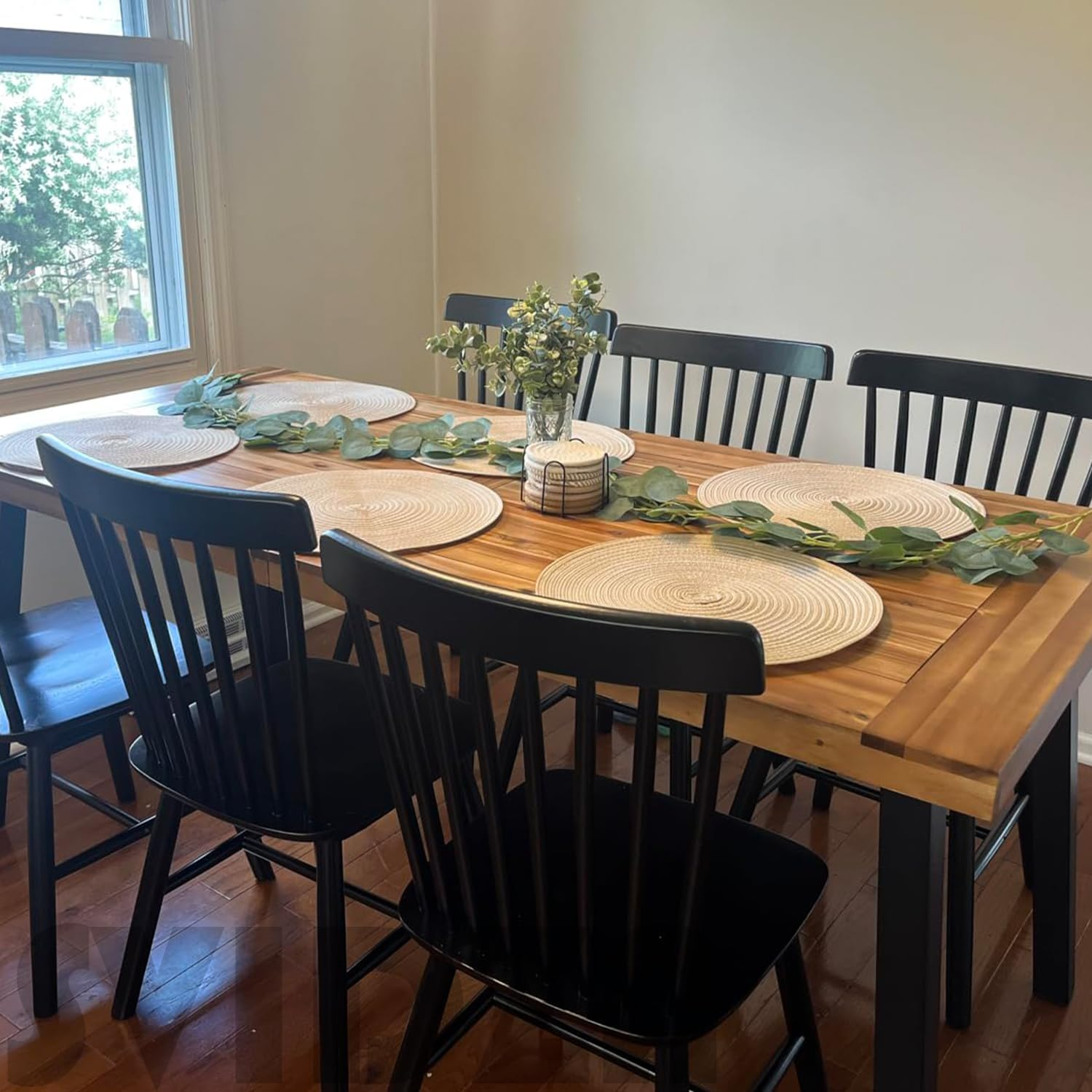 Round Placemats Set of 6, Washable round Braided Place Mats, Suitable for Kitchen Dining Tables, 15" Heat Resistant Table Mats - Beige - Beige image number 4