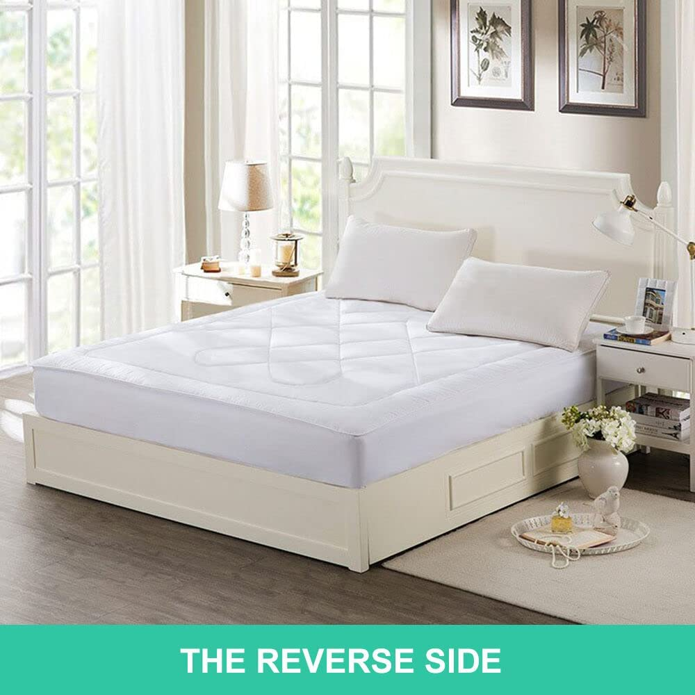 Aus Made Fully Fitted Reversible Wool Woollen Underlay Underblanket Topper Pad | Wool Fleece | Machine Wash (Queen) image number 4