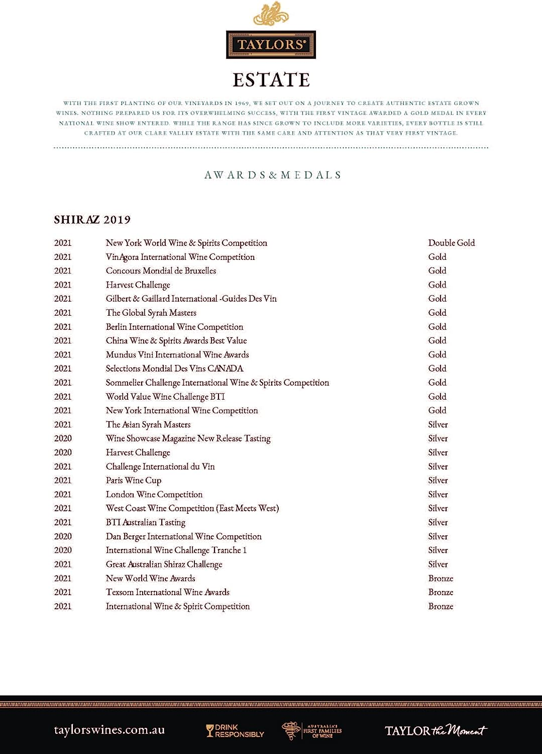 Taylors Estate Shiraz Wine, 750 Ml (Pack of 6)