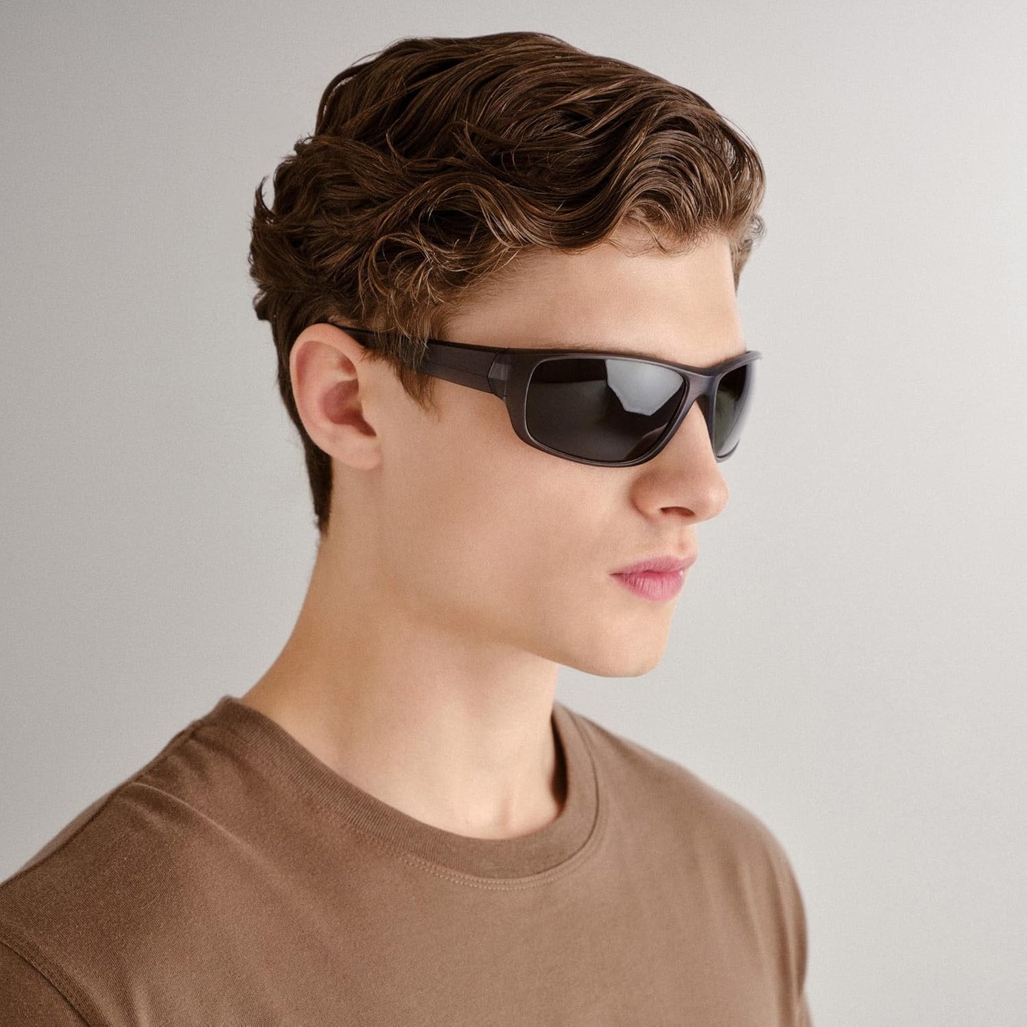 Cancer Council Male Dundee Matte Grey Wrap Sunglasses image number 4