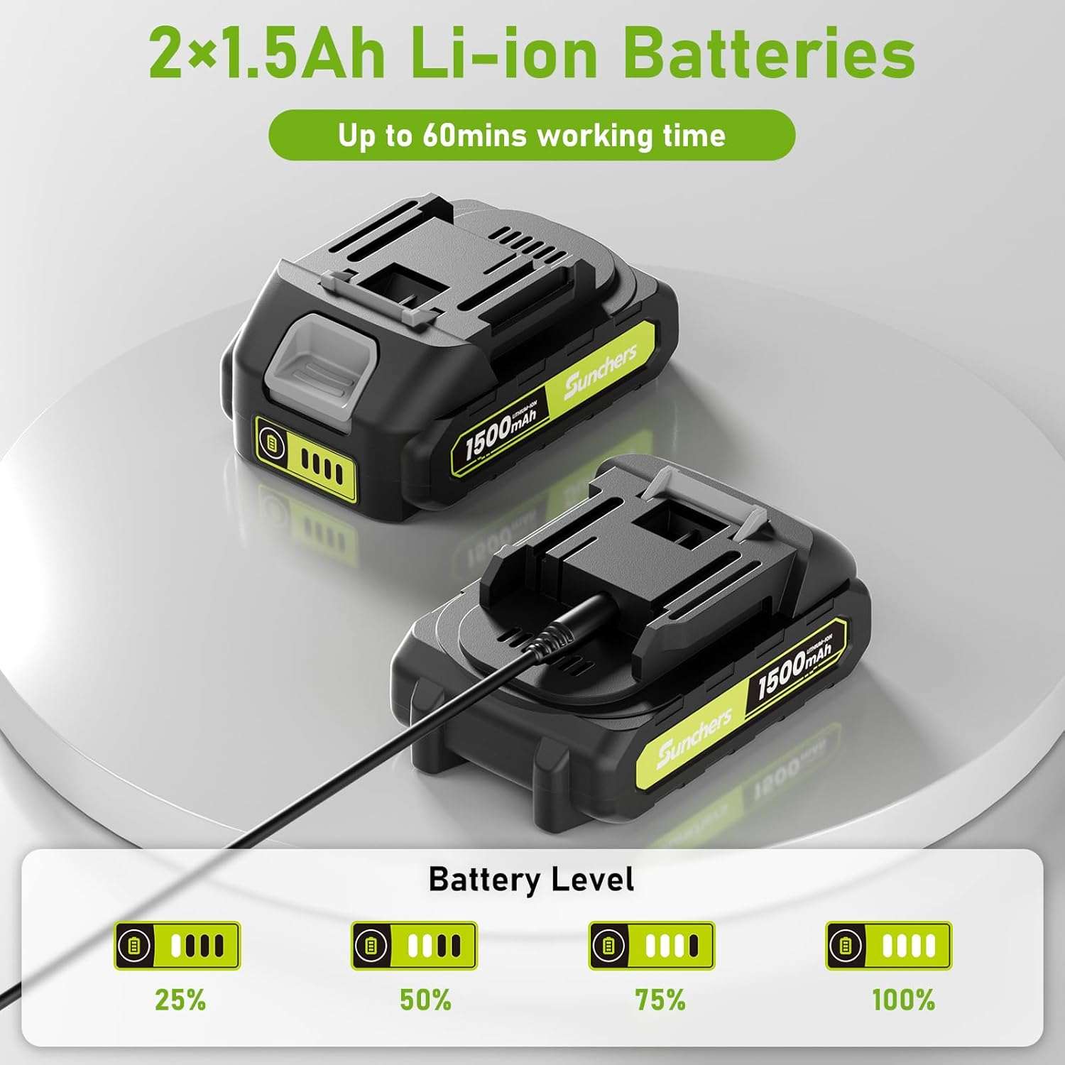 20V Cordless Hedge Trimmer Garden Tools with 2 Batteries and Charger, 550Mm Blade Length, Electric Hedge Shear Bush Trimming, Grass Shrub Pruner Cutter Mover for Yard, Lawn image number 1