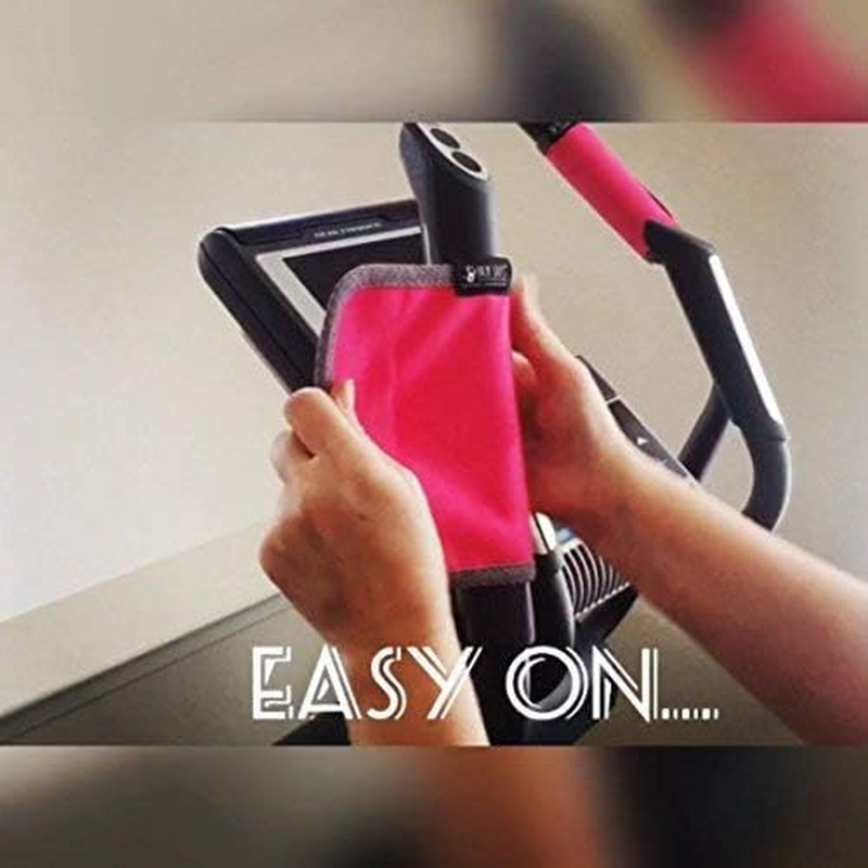 Sweat Grips for the Use on Gym Equipment. Comfortable, Soft Microfiber or Chamois Grips with a Silicone Backing for Slip Resistance and Velcro Closure. Machine Washable. - Pink image number 4