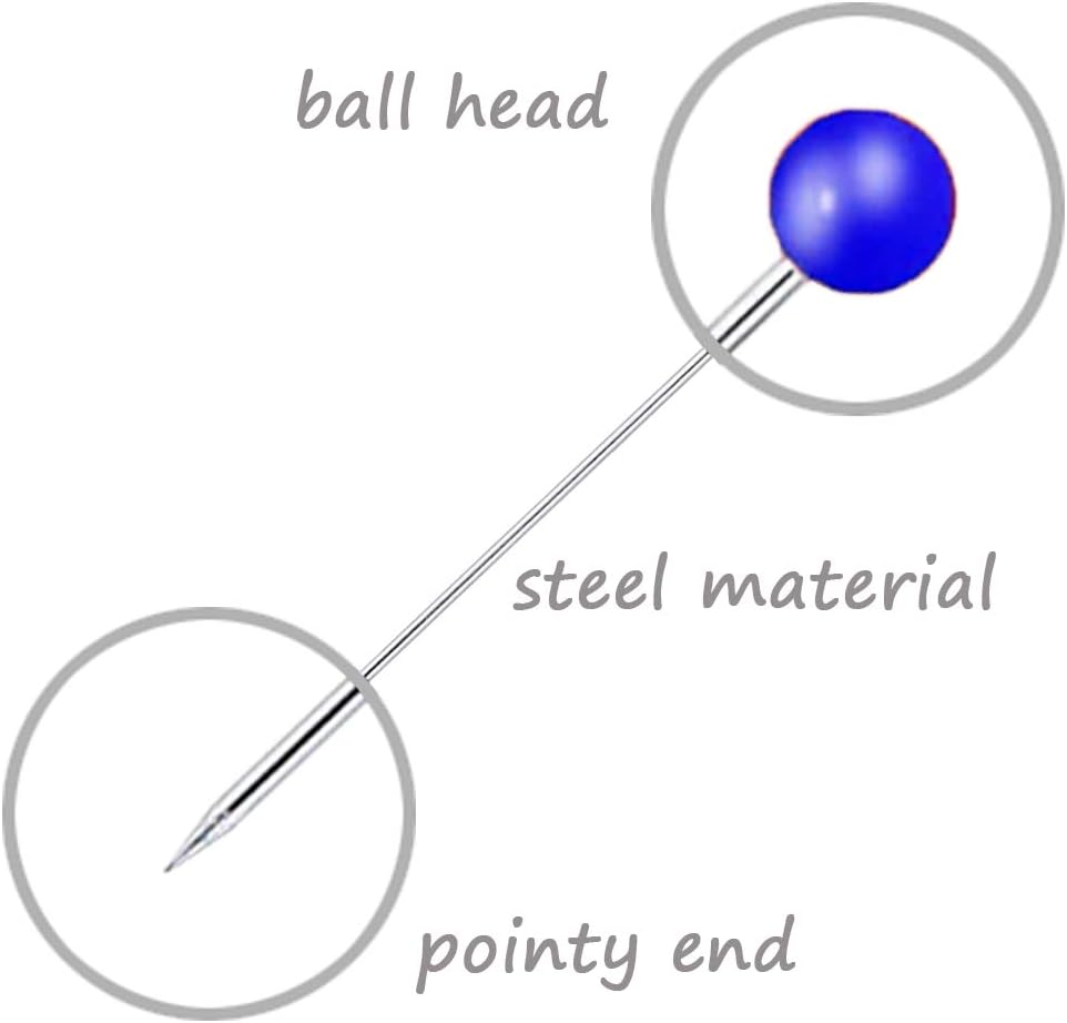 Benvo 250Pcs 1.5 Inch Sewing Pins with Glass Pearl Head Pins Straight Quilting Pins Multicolor Ball Head Pins with Hanging Plastic Contain Box for Fabric Dressmaker Jewelry Decoration image number 5