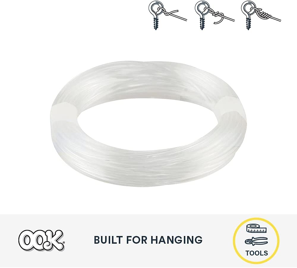 OOK 534608, Clear 50104 Invisible Hanging Wire Supports up to 50-Pounds, 1 Pack
