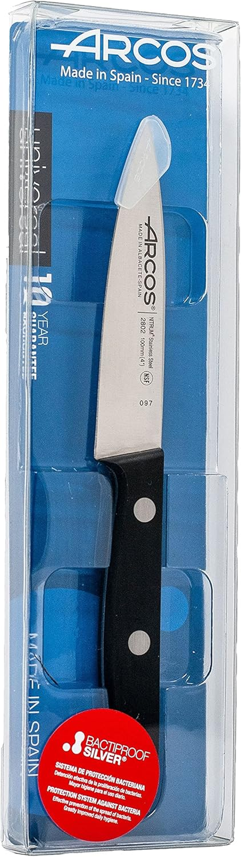 Arcos Universal Series - Chef'S Knife - Nitrile Stainless Steel Blade - 100 Mm - Handle Polyoxymethylene (POM) Colour Black, 12.5 X 5 X 5 Cm image number 2