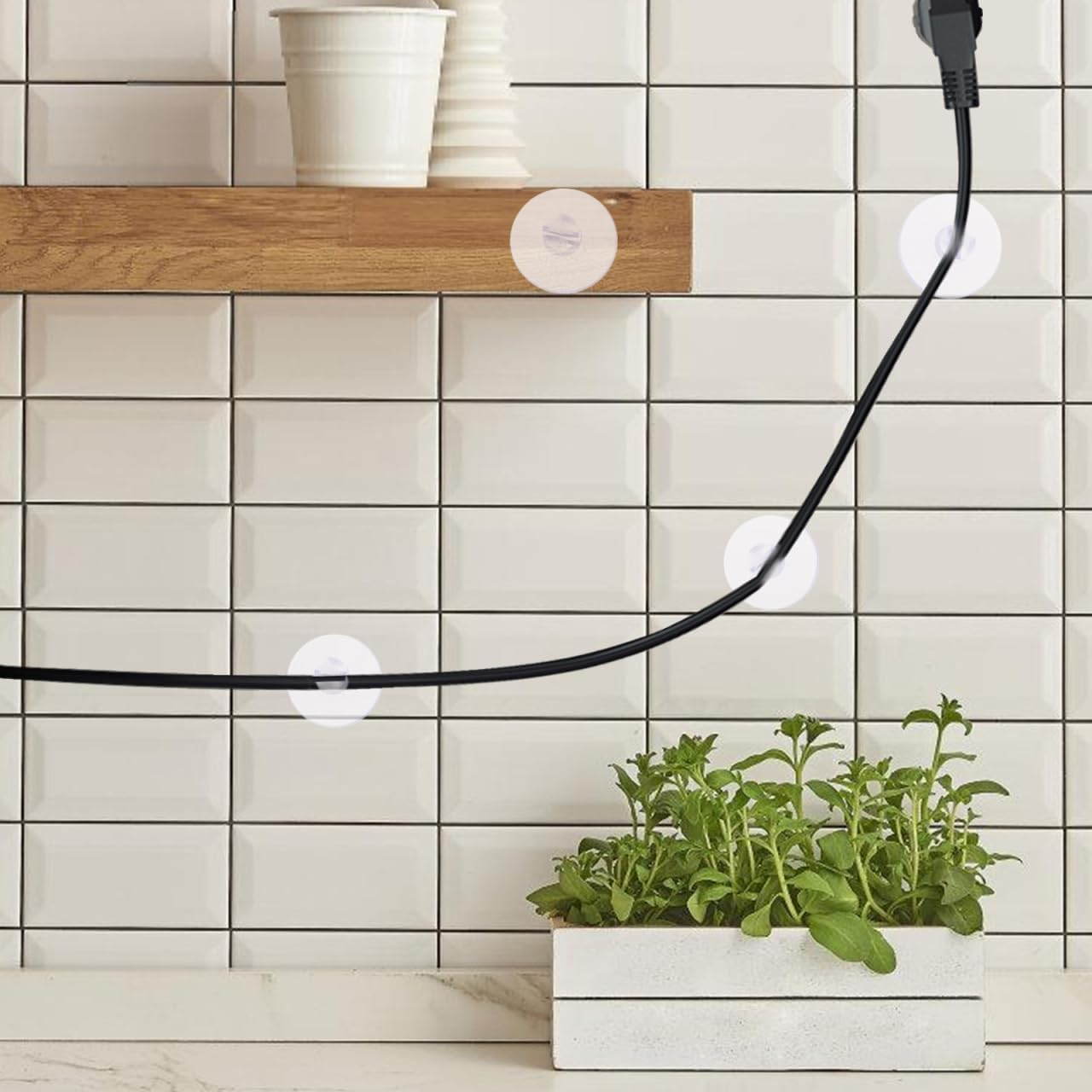 Clear Suction Cup Fixing Buckle Wire Holders, 20Pcs Suction Cup Cable Wire Organizer Light Holders,Cable Fixing Suction Cup Light Holders for Windows and USB Cable Holder image number 5