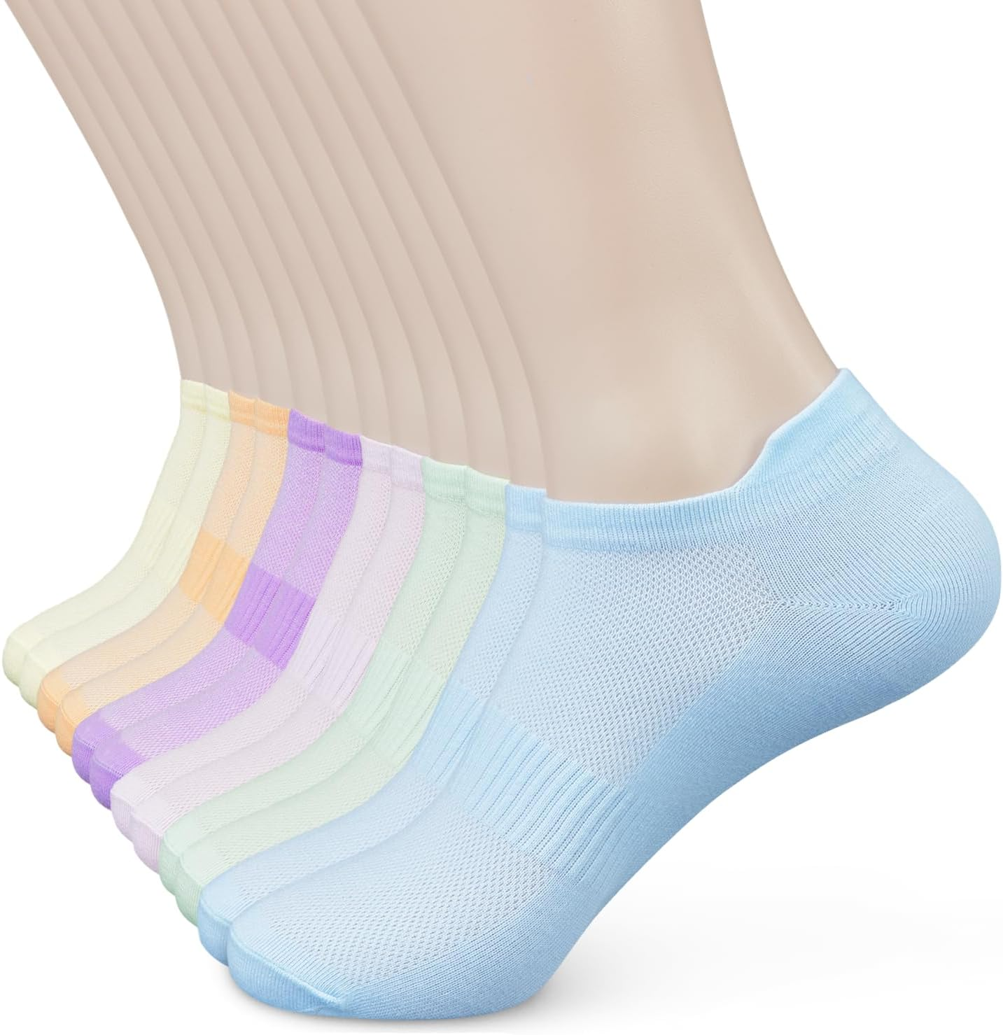Women'S Ankle Running Socks - Low Cut Athletic Sports Soft Thin No Show Socks with Tab 6 Pairs