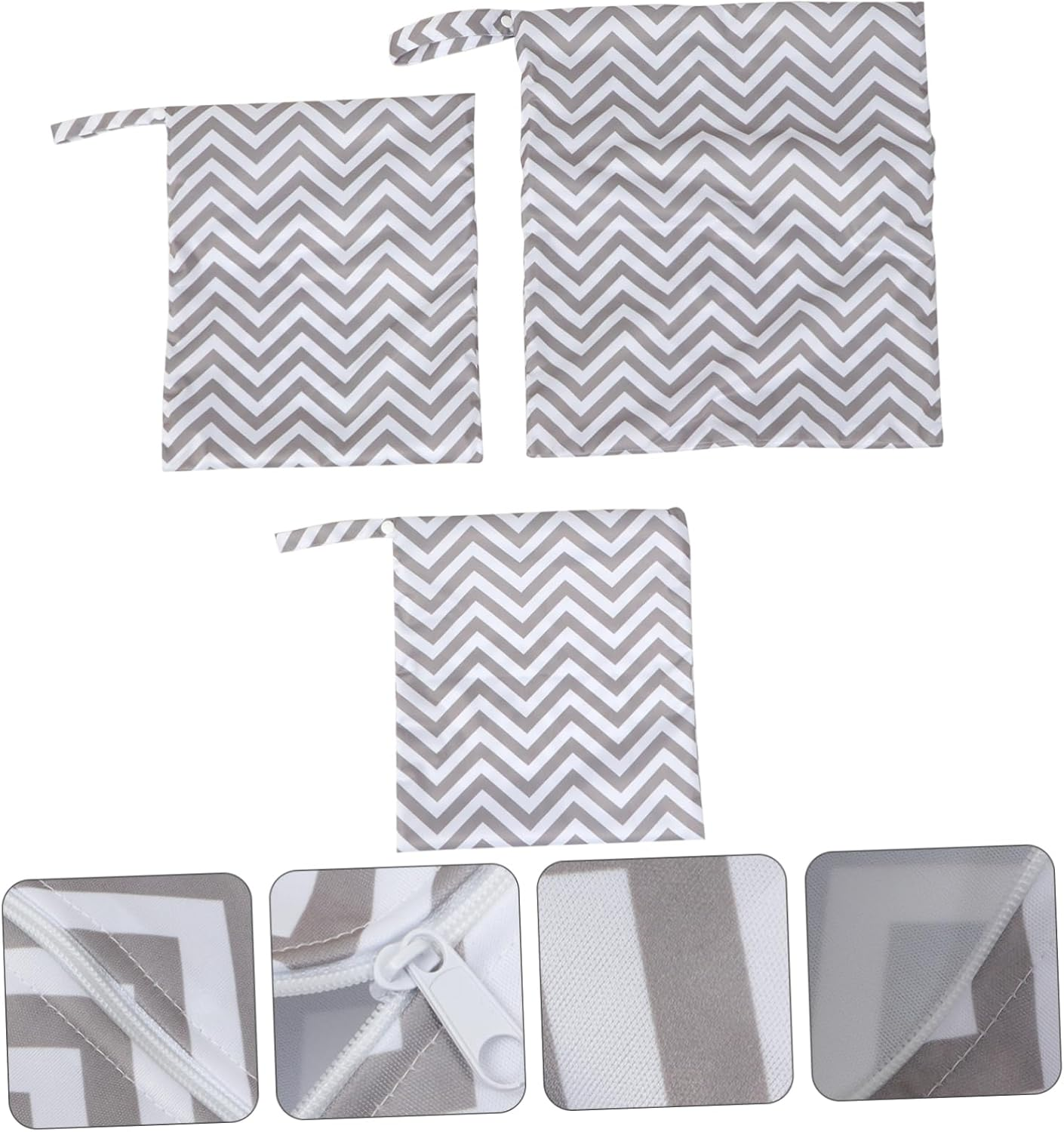 3Pcs Diaper Storage Bag Reusable Wet Dry Storage Pouches for Nursery Travel Multiple Compartments image number 6