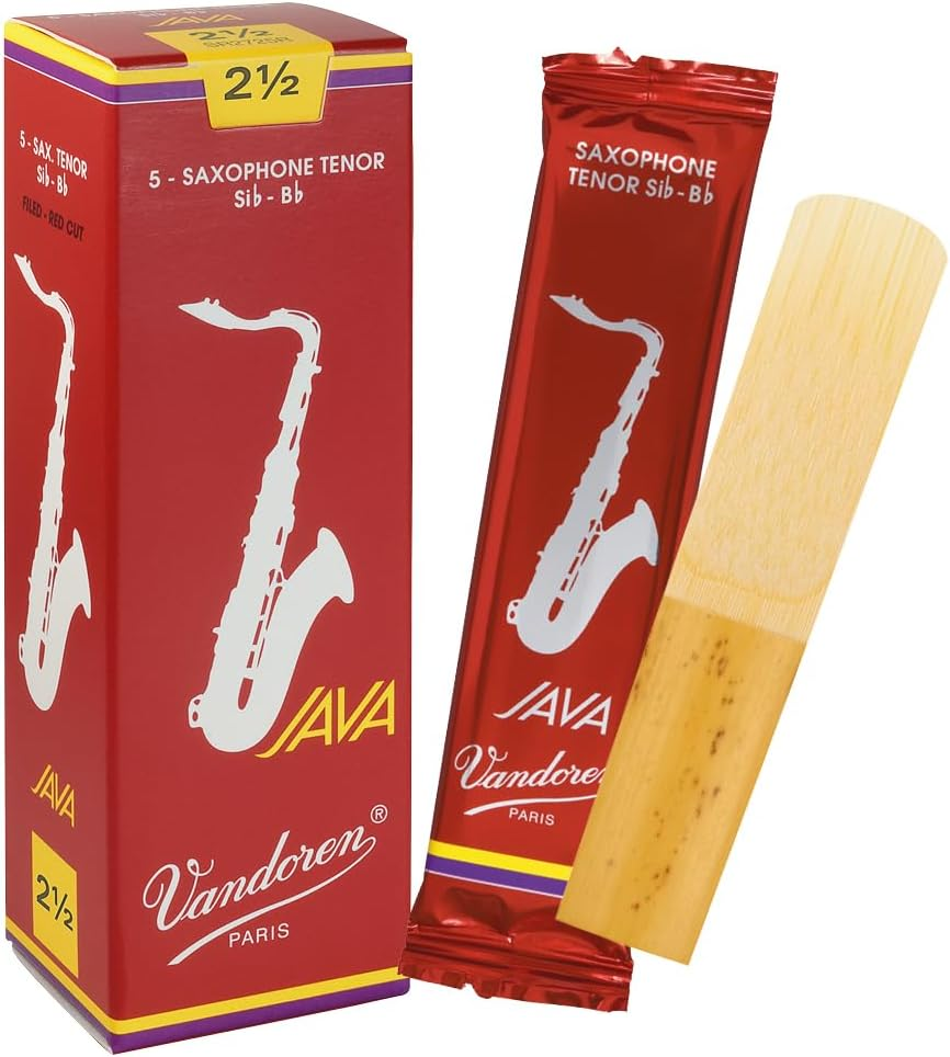 Vandoren Java 2.5 Tenor Saxophone Reed Set of 5, Red Green image number 6