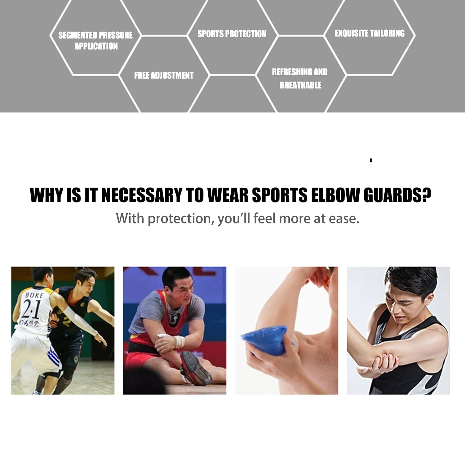 Elbow Support Brace for Gym Sport Breathable Neoprene Arm Wrap for Arthritis Tendonitis Joint Pain Relief Injury Recovery Reversible for Right Left Arm image number 1