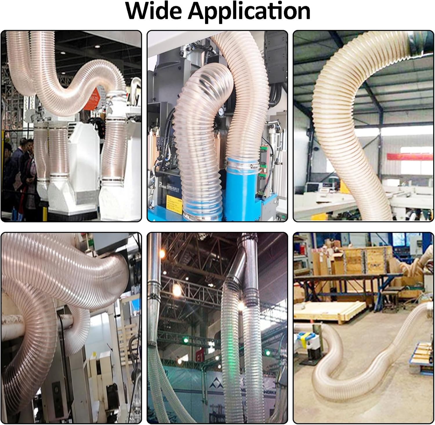 Acbbmns Clear PU Polyurethane Dust Collection Hose 4 Inch 9.8FT Heavy Duty Flexible Ducting Hose Air Exhaust Pipe Vent Hose (9.8FT / 3 Metres) image number 1