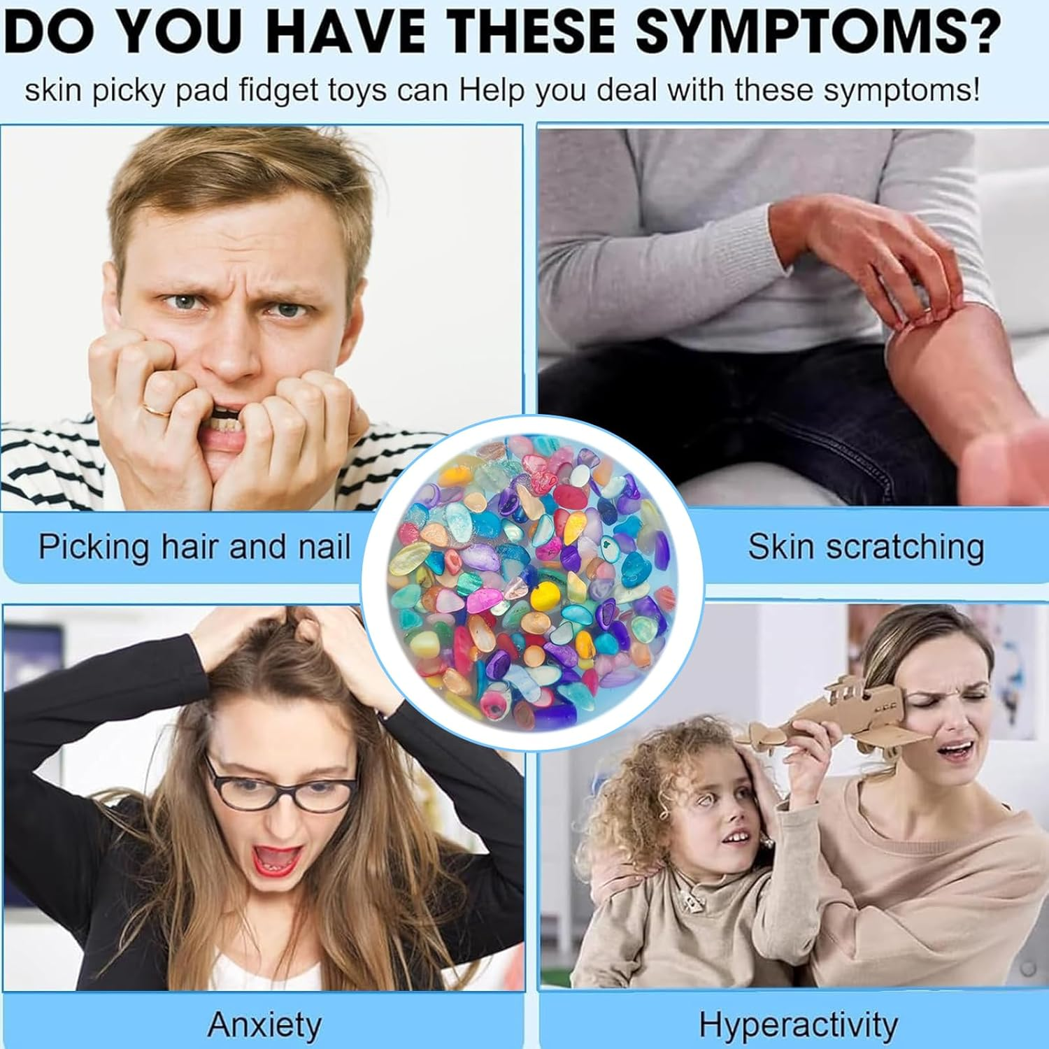 Picky Pad Sensory, Skin Picking Fidget Toys, Picky Pad, Picky Pad Kit, Remeltable Picky Pad, Picky Pad Kit for Adult, Picky Pad Kit with 2 Tipped Tweezers (Round) image number 1